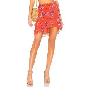 House of Harlow x Revolve Ariani Skirt in Crimson Floral XS